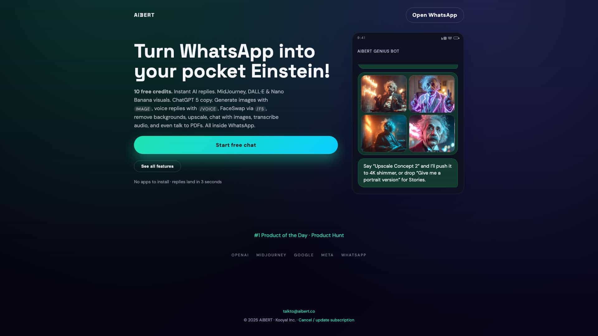AiBERT: The Genius WhatsApp Bot for ChatGPT and Midjourney cover
