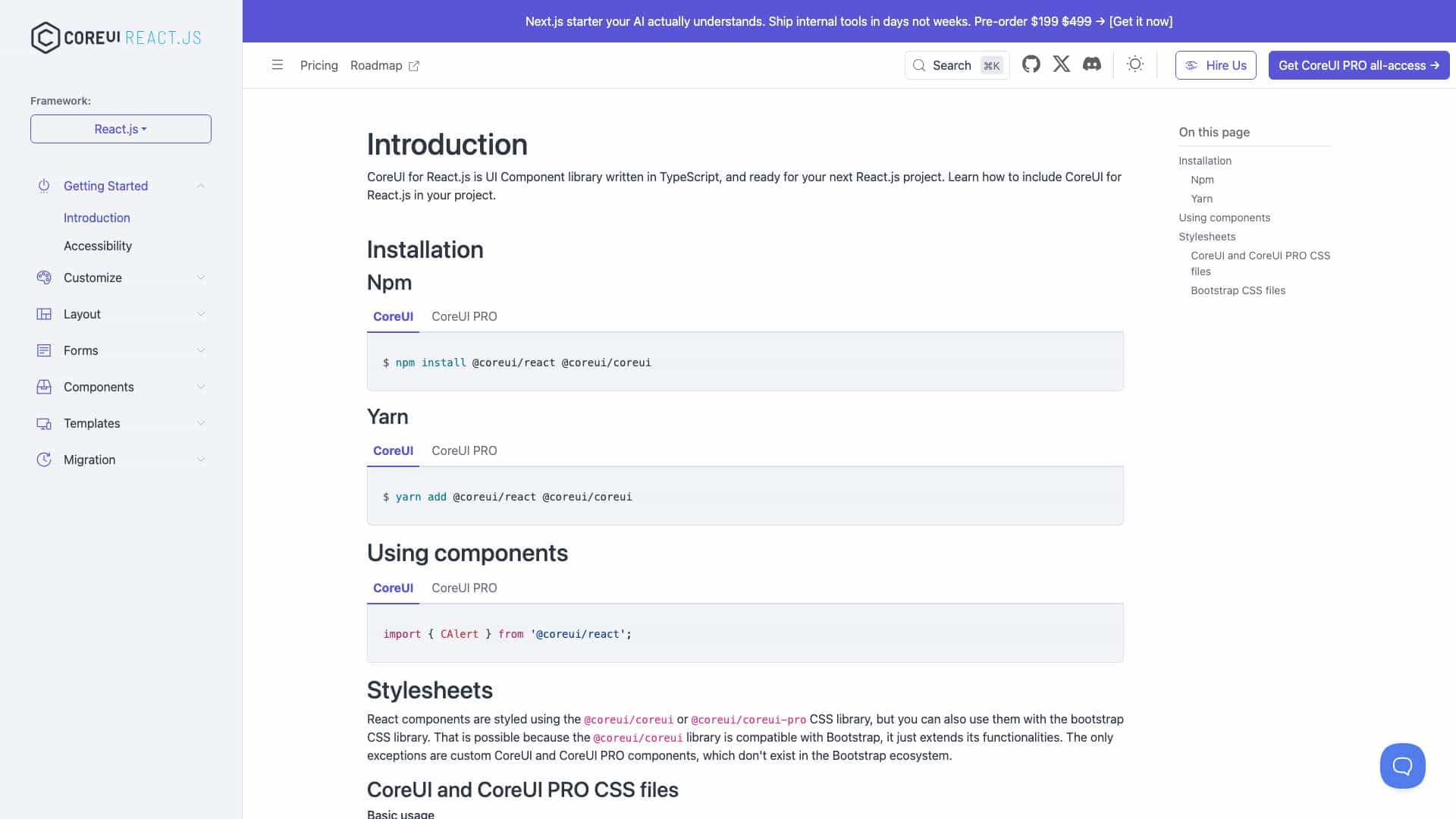 COREUI ReactJS cover