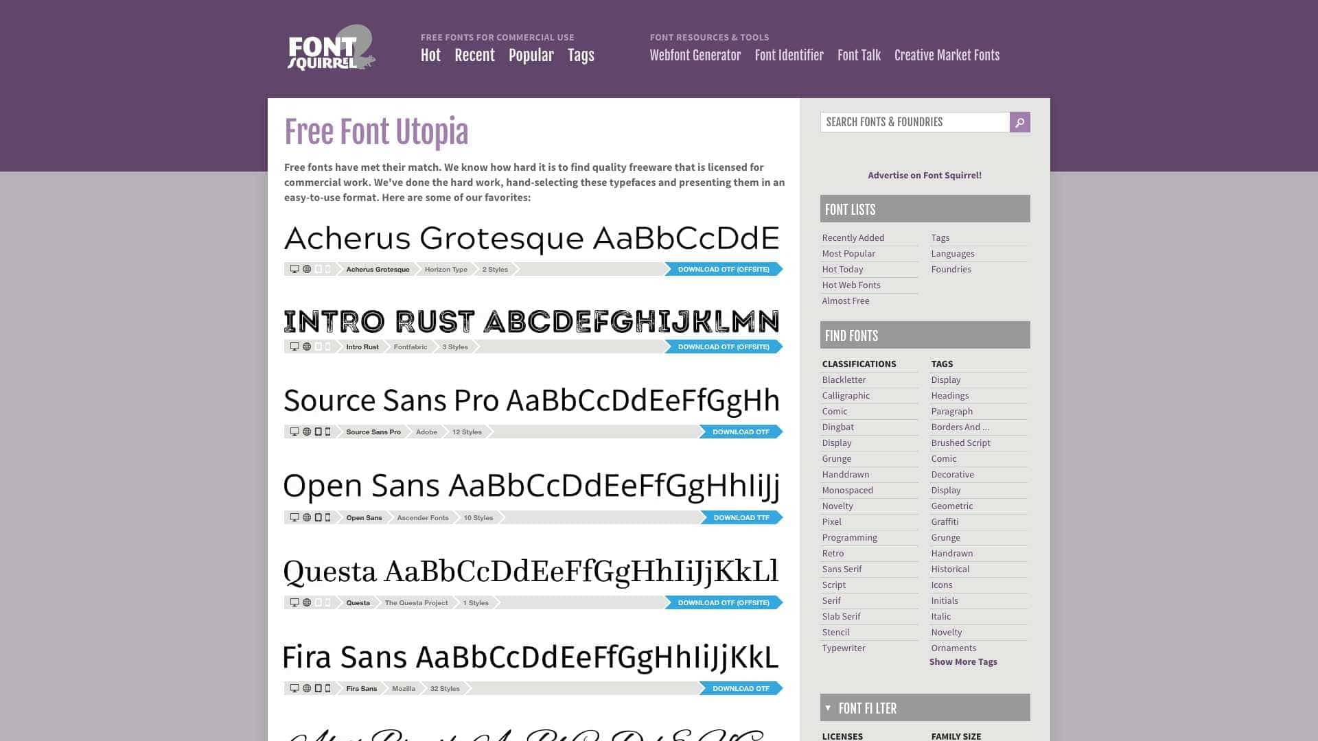 FontSquirrel cover