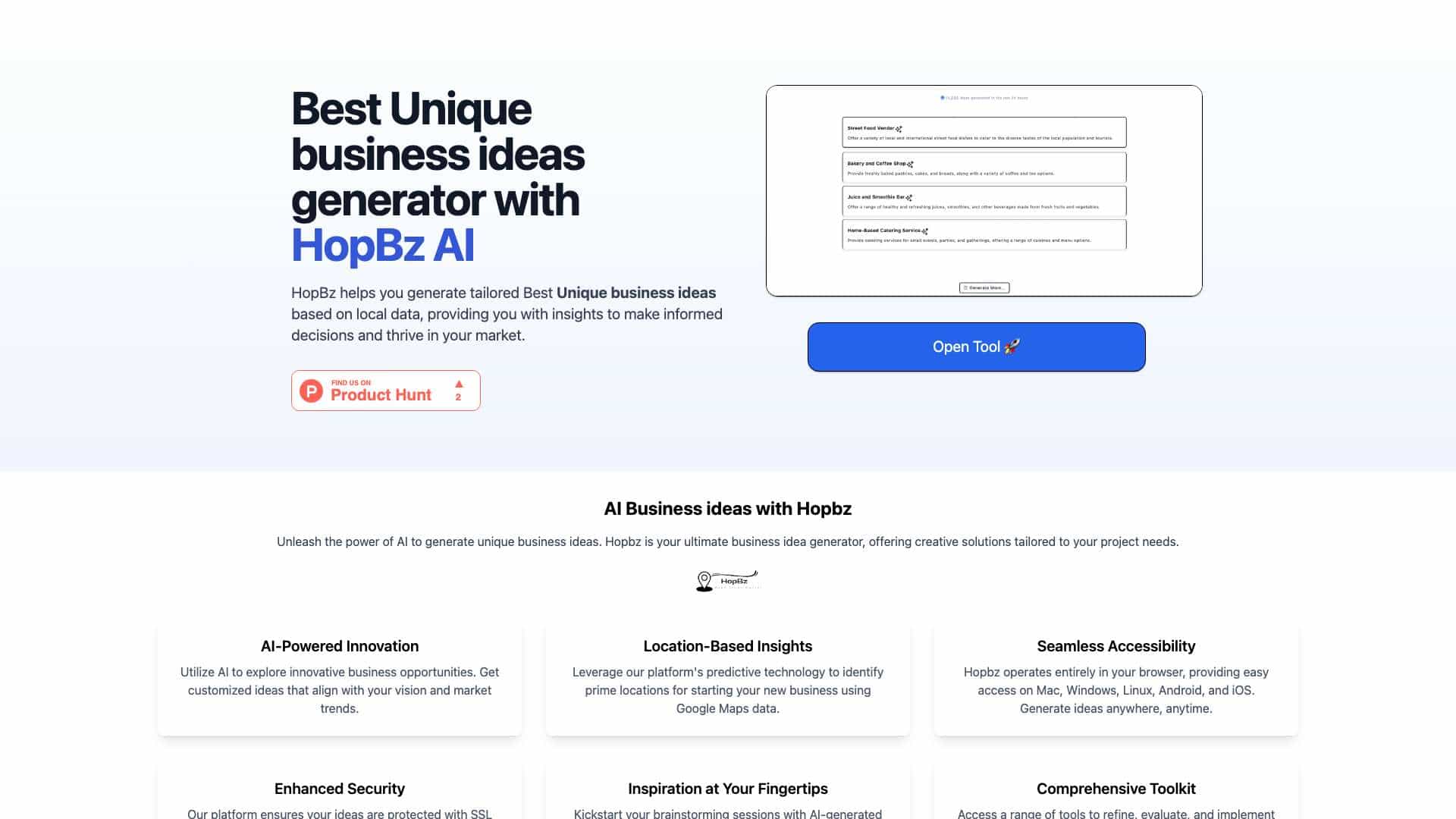 Hopbz - AI Business Ideas & Opportunities Generator cover