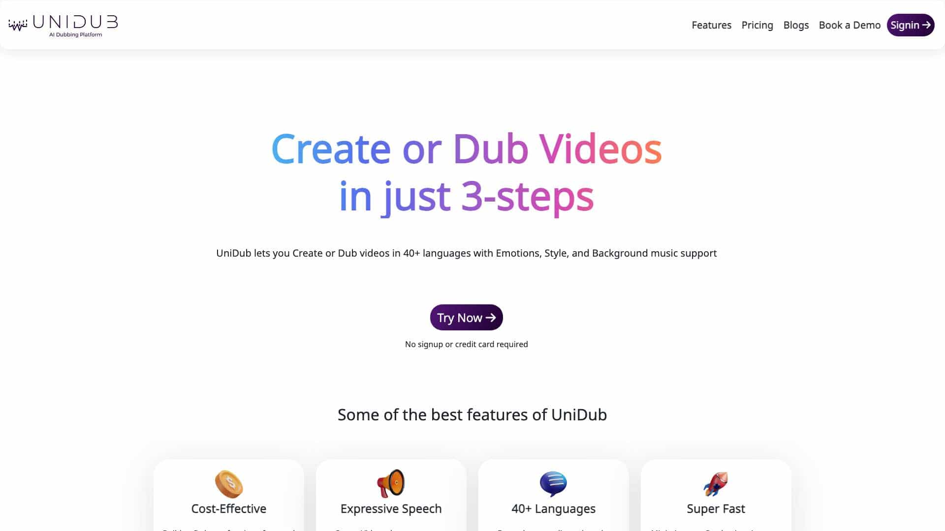 UniDub - Multi-Lingual AI Dubbing Platform cover