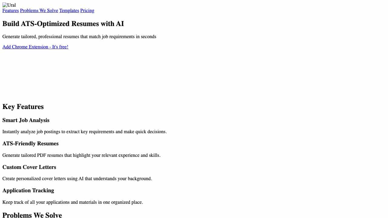Ural - AI Resume Builder cover