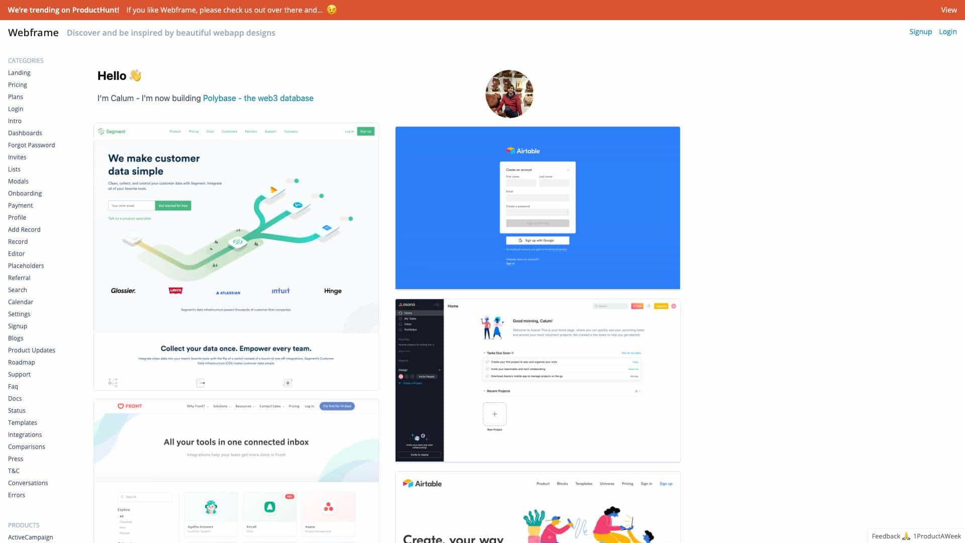 Webframe cover